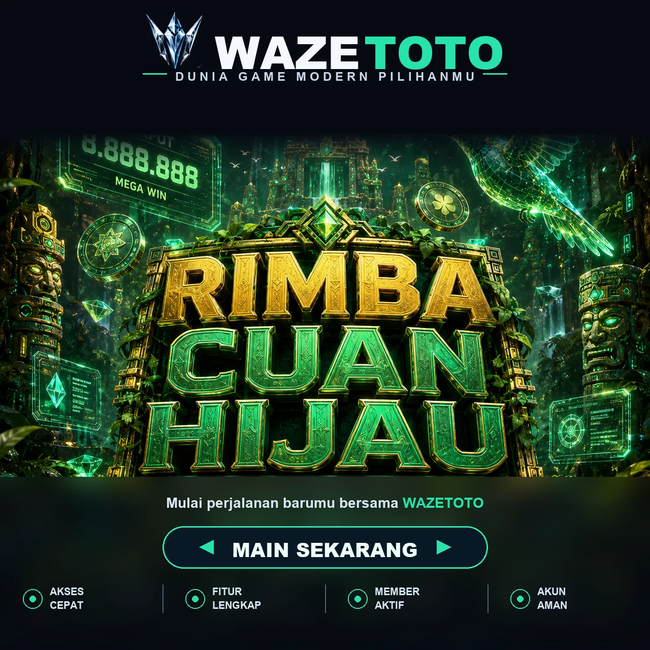 Banner resmi WAZETOTO untuk panduan pola spin slot gacor dan maxwin di akun pusat